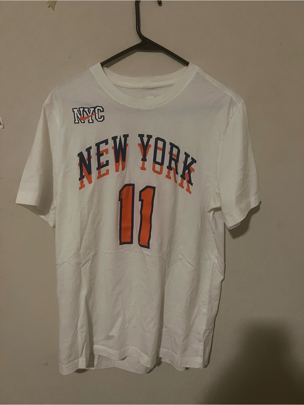 Jalen Brunson Mens/Unisex Meduim The Nike Tee Shirt White Orange Nwot